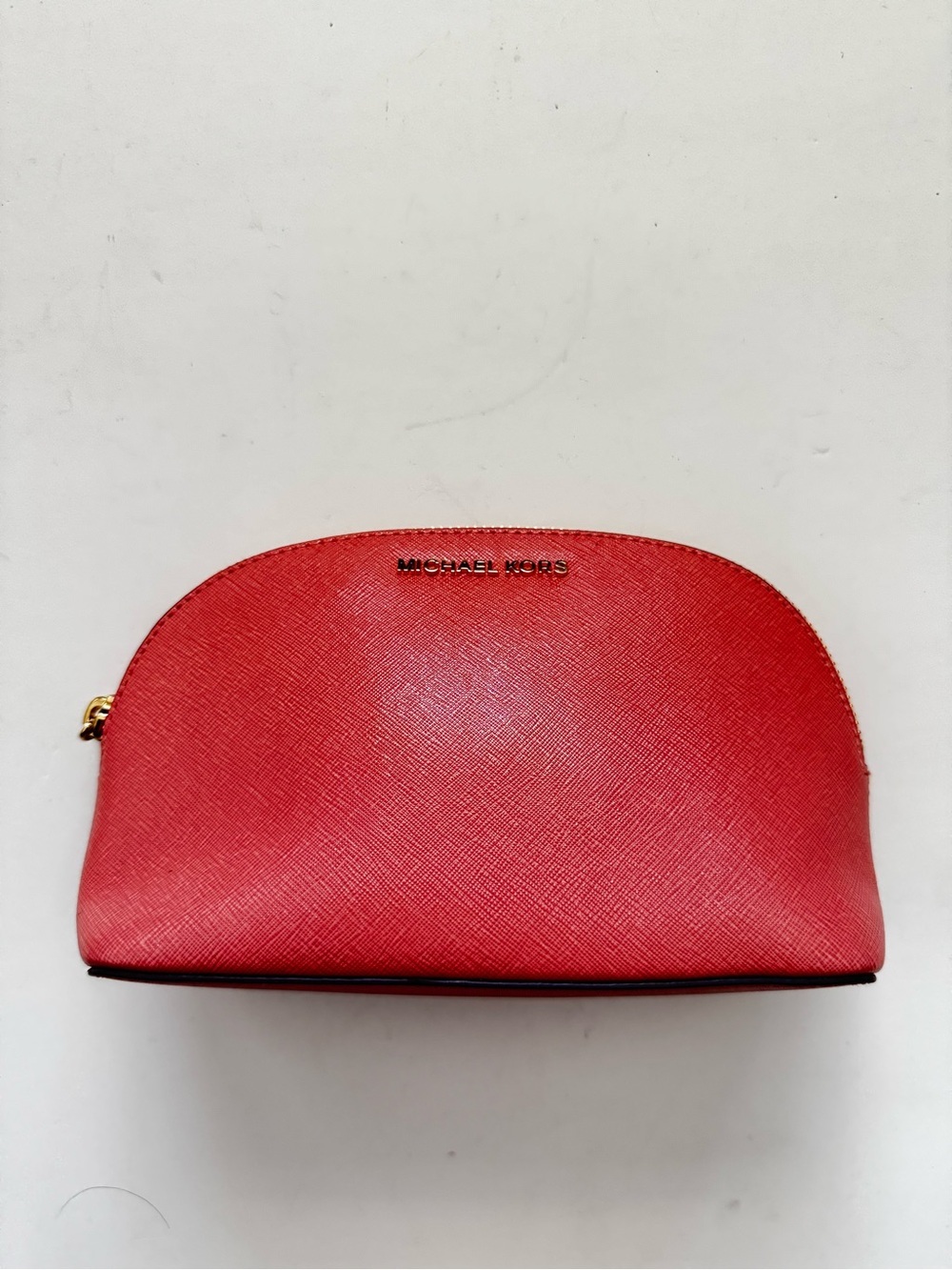 New MICHAEL KORS Coral Saffiano Cosmetic Pouch Case
